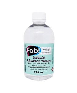 SOLUÇÃO ALCOOLICA NEUTRA PARA DECORAÇÃO 270ML 