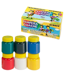 TEMPERA GUACHE KIT 6 POTES 15ML ACRILEX