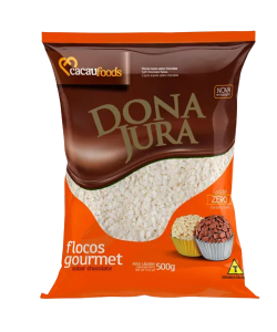 FLOCOS CHOCOLATE MACIO BRANCO DONA JURA 500G 