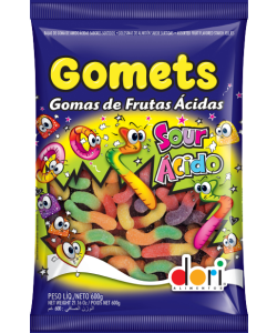 GOMA DORI MINHOCA FRUTAS ÁCIDAS 600G GOMETS