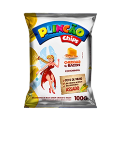 CHIPS PLINC CHEDDAR E BACON 100G