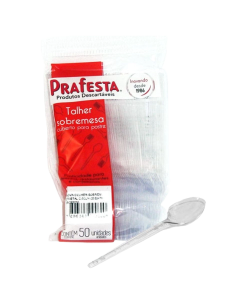 COLHER PRAFESTA SOBREMESA CRISTAL 50 UNIDADES