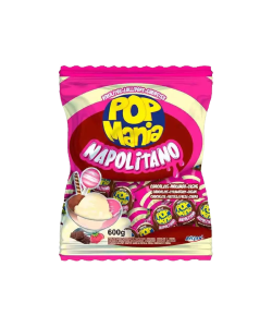 PIRULITO POP MANIA NAPOLITANO 50UN 600G