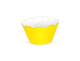 BABADO PARA CUPCAKE TOYS AMARELO 12 UNIDADES