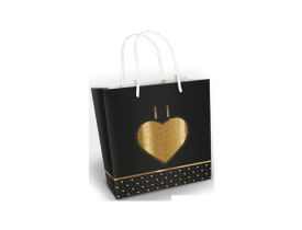 SACOLA JR ESTAMPA LOVE GOLD P 19X8X24CM