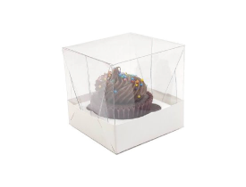 CAIXA PARA 1 MINICUPCAKE BRANCA 65X65X70 