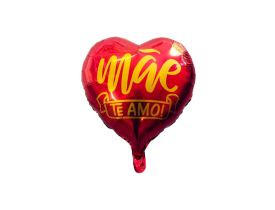 BALÃO CORAÇÃO VERMELHO MÃE TE AMO