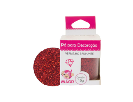 PÓ PARA DECORAÇÃO MAGO VERMELHO BRILHANTE 10GR