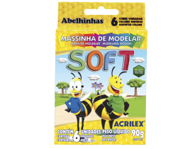 MASSINHA DE MODELAR 6 CORES 150G  ACRILEX SOFT