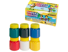 TEMPERA GUACHE KIT 6 POTES 15ML ACRILEX