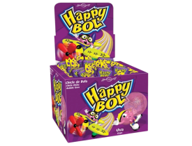 CHICLETE BOLA UVA 140G HAPPY FLORESTAL 