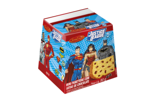 MINI PANETONE SANTA EDWIGES CHOCOLATE LIGA DA JUSTIÇA 80G 