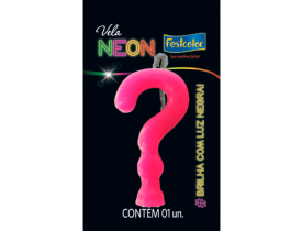 VELA FESTCOLOR NEON PINK INTERROGACAO UN