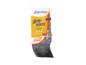 GARFO FORTE PRETO 20 UNIDADES STRAWPLAST