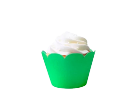 BABADO PARA CUPCAKE DAFESTA VERDE FOLHA 40 UNIDADES