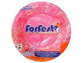 PRATO FORFEST DESCARTAVEL 15CM ROSA 10 UNIDADES