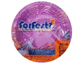 PRATO FORFEST DESCARTAVEL 15CM ROXO 10 UNIDADES