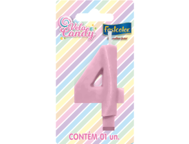 VELA FESTCOLOR CANDY ROSA N°4