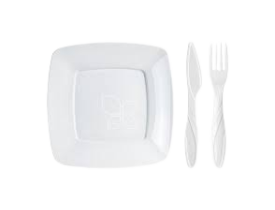 KIT CHURRASCO STRAWPLAST BRANCO 30 PEÇAS