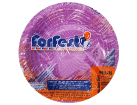 PRATO FORFEST DESCARTAVEL 15CM ROXO NEON 10 UNIDADES