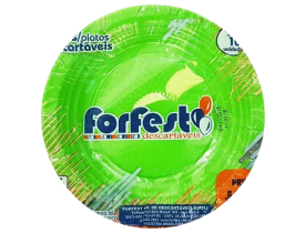 PRATO FORFEST DESCARTAVEL 15CM VERDE NEON 10 UNIDADES