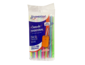 CANUDO TRADICIONAL 5MM COLORIDO 100 UNIDADES STRAWPLAST