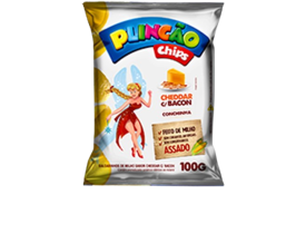 CHIPS PLINC CHEDDAR E BACON 100G