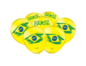 BALÃO FESTCOLOR VAI BRASIL 2022 AMARELO 25UN