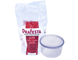 POTE PRAFESTA COM LACRE 250ML 10 UNIDADE