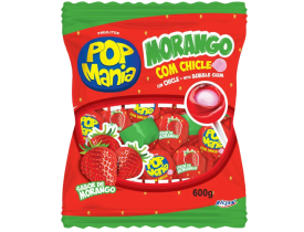 PIRULITO POP MANIA MORANGO 600G