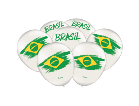 BALÃO FESTCOLOR VAI BRASIL 2022 BRANCO 25UN