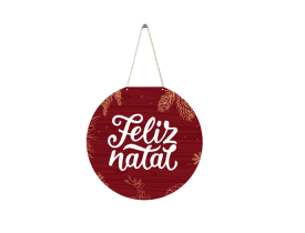 PLACA REDONDA FELIZ NATAL